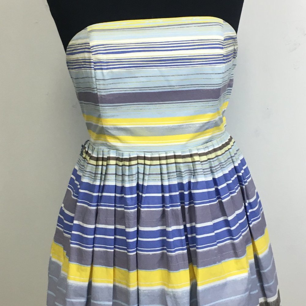 Maeve Anthro Striped Paraiso Strapless Dress - Picture 2 of 5